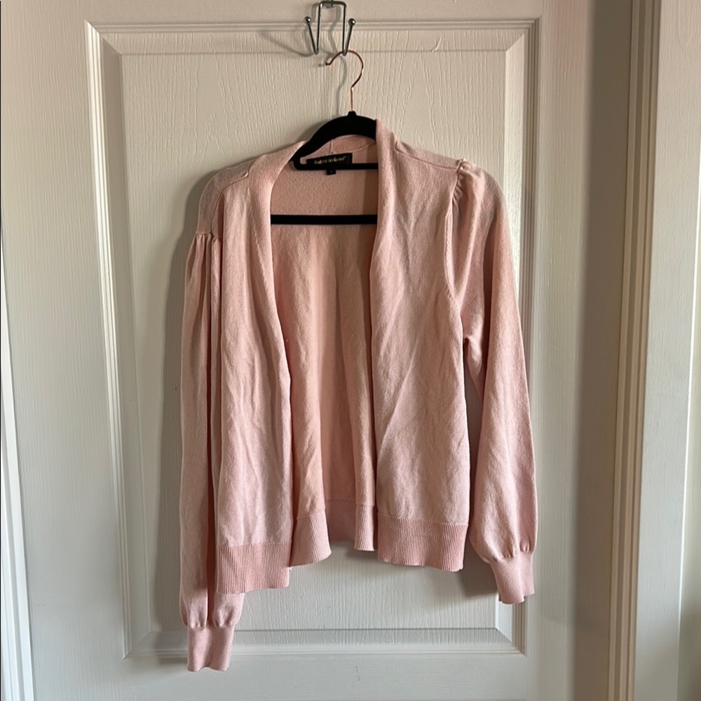 Kathy Ireland Blush Pink Open Front Cardigan Sweater Women’s Large